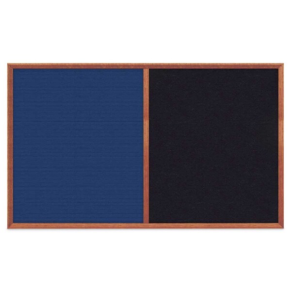 United Visual Products Slim Style Indoor Enclosed Corkboard, 24 UV502SC-SATIN-COBACC - main